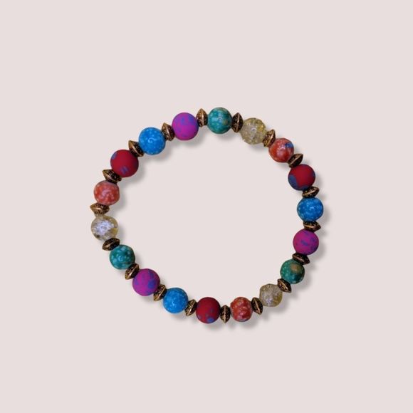 Infinity Stones Rainbow Beaded Friendship Bracelet, Rainbow Bracelet - Picture 1 of 3